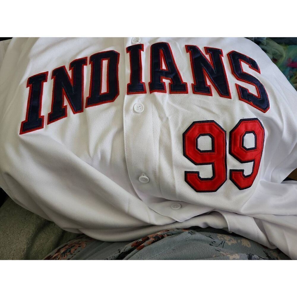 Jersey Nation RICKY "WILD THING" VAUGHN Cleveland Indians 1980's Majestic Baseba - Picture 4 of 8